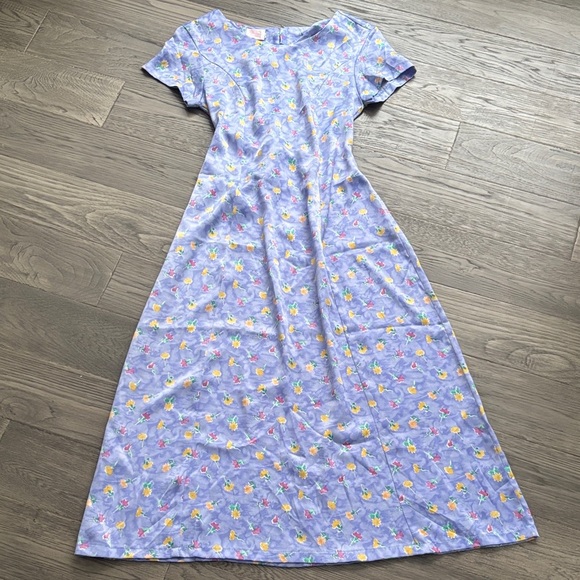 Blowing Bubbles Dresses & Skirts - Blowing Bubbles | Vintage 1980’s Light Purple Floral A-Line Dress Flowy Large